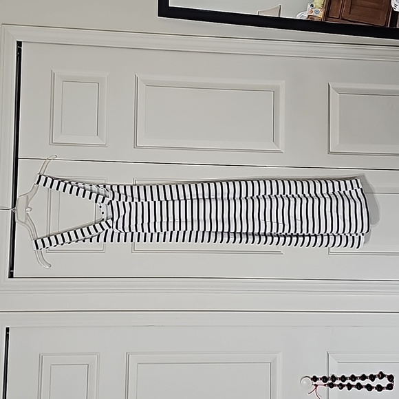 Womens Zara Midi Bodycon Dress Cross Back Size Medium - Picture 2 of 4